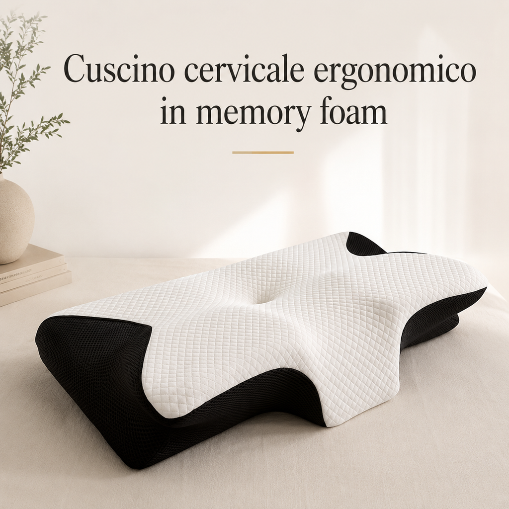 Dormiva™ Cuscino Cervicale Ergonomico – Supporto per Collo e Spalle durante il Riposo
