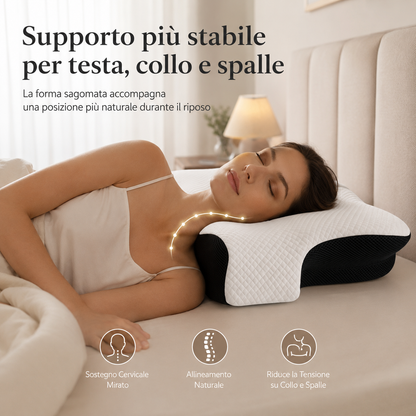 Cuscino Cervicale Ergonomico – Supporto per Collo e Spalle durante il Riposo