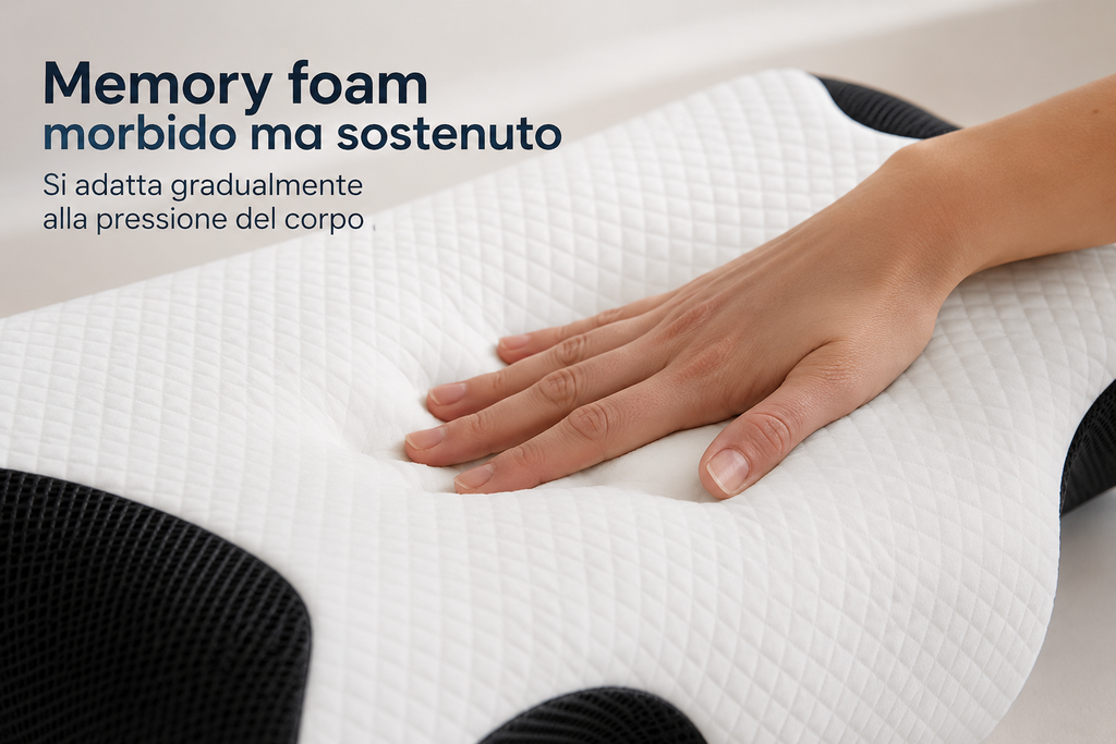Dormiva™ Cuscino Cervicale Ergonomico – Supporto per Collo e Spalle durante il Riposo