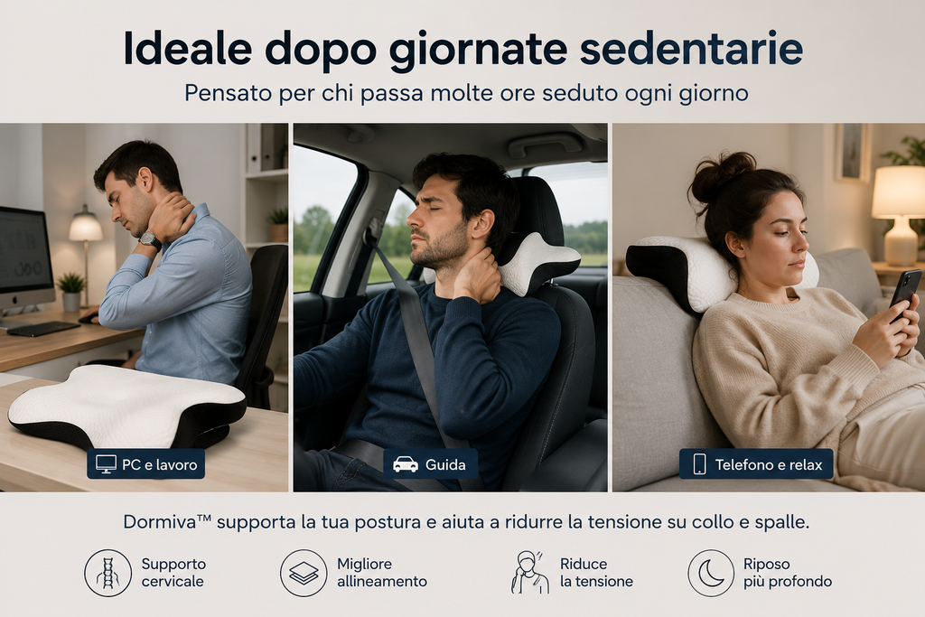 Dormiva™ Cuscino Cervicale Ergonomico – Supporto per Collo e Spalle durante il Riposo